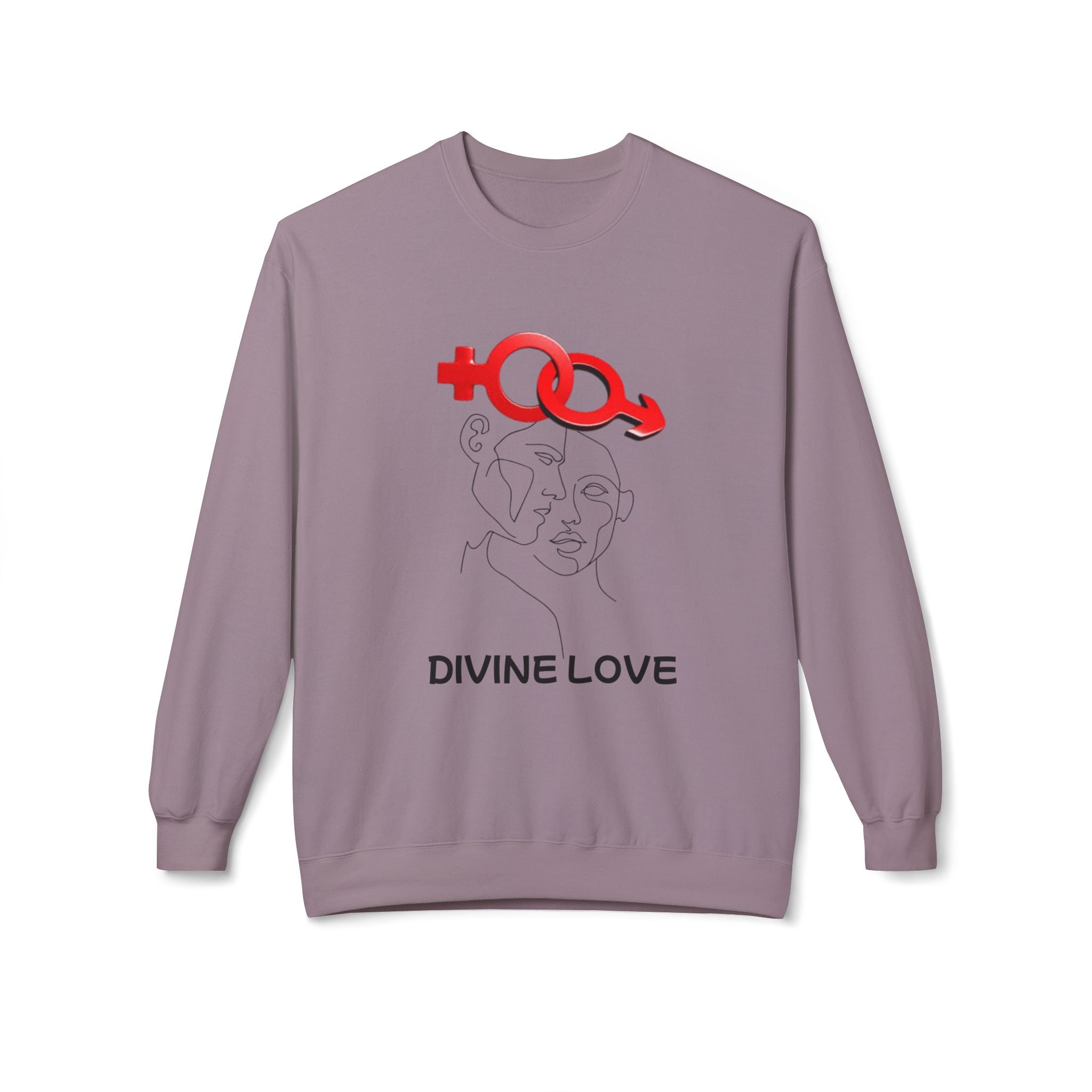 Unisex Crewneck Sweatshirt —Divine Love Couple Minimal Line Art  Sweatshirt