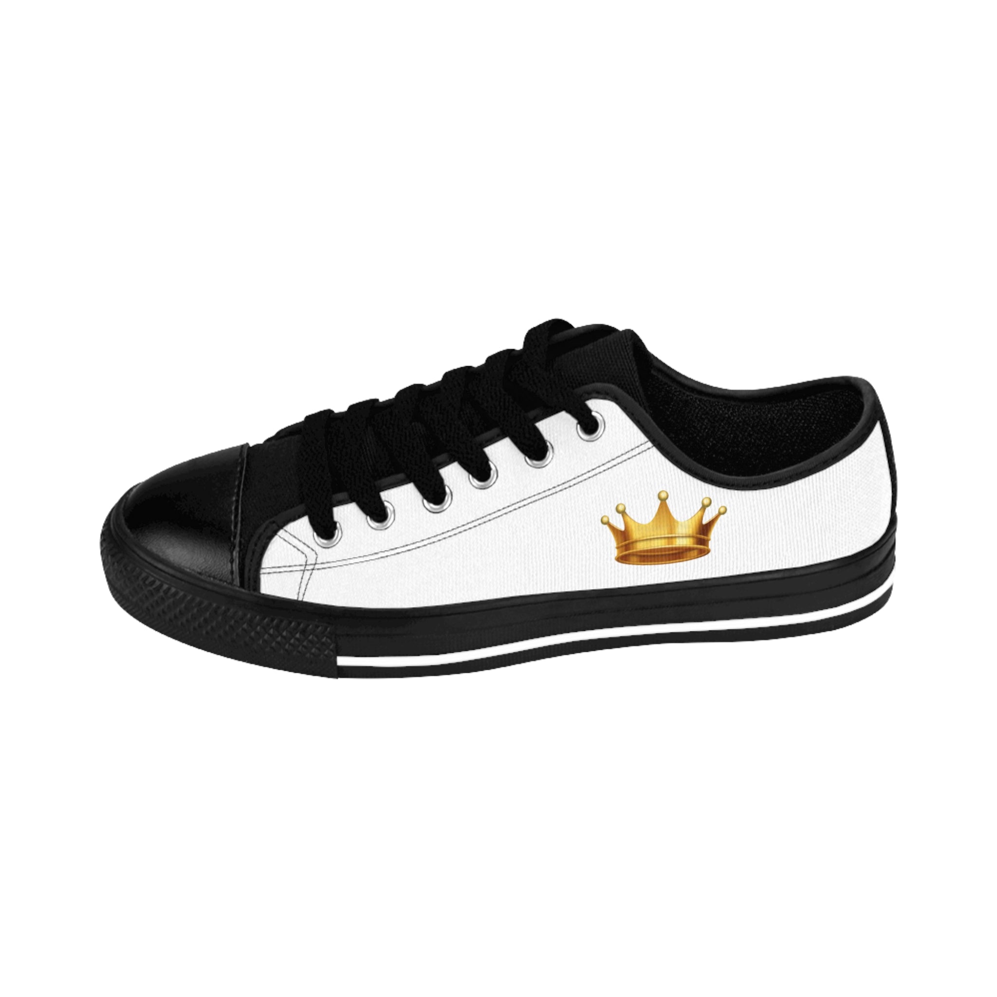 Kingly Character Low-Top Sneakers — Men’s Casual White & Black Shoes