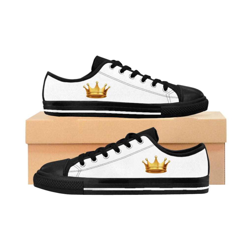 Kingly Character Low-Top Sneakers — Men’s Casual White & Black Shoes
