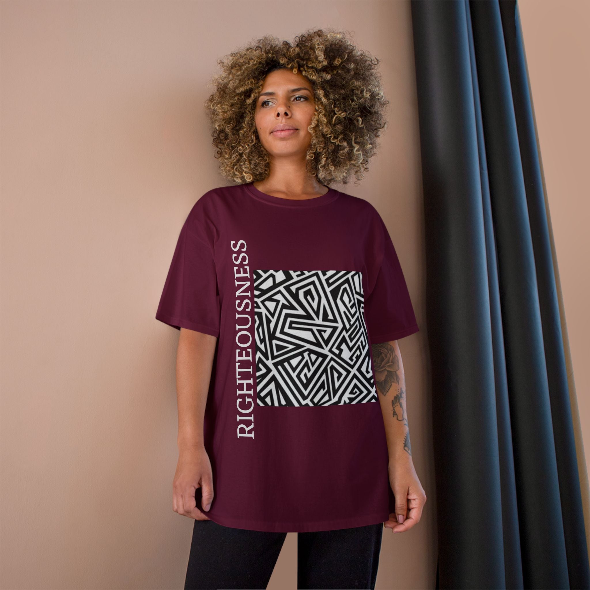 Righteousness Graphic T-Shirt — Abstract Maze Design