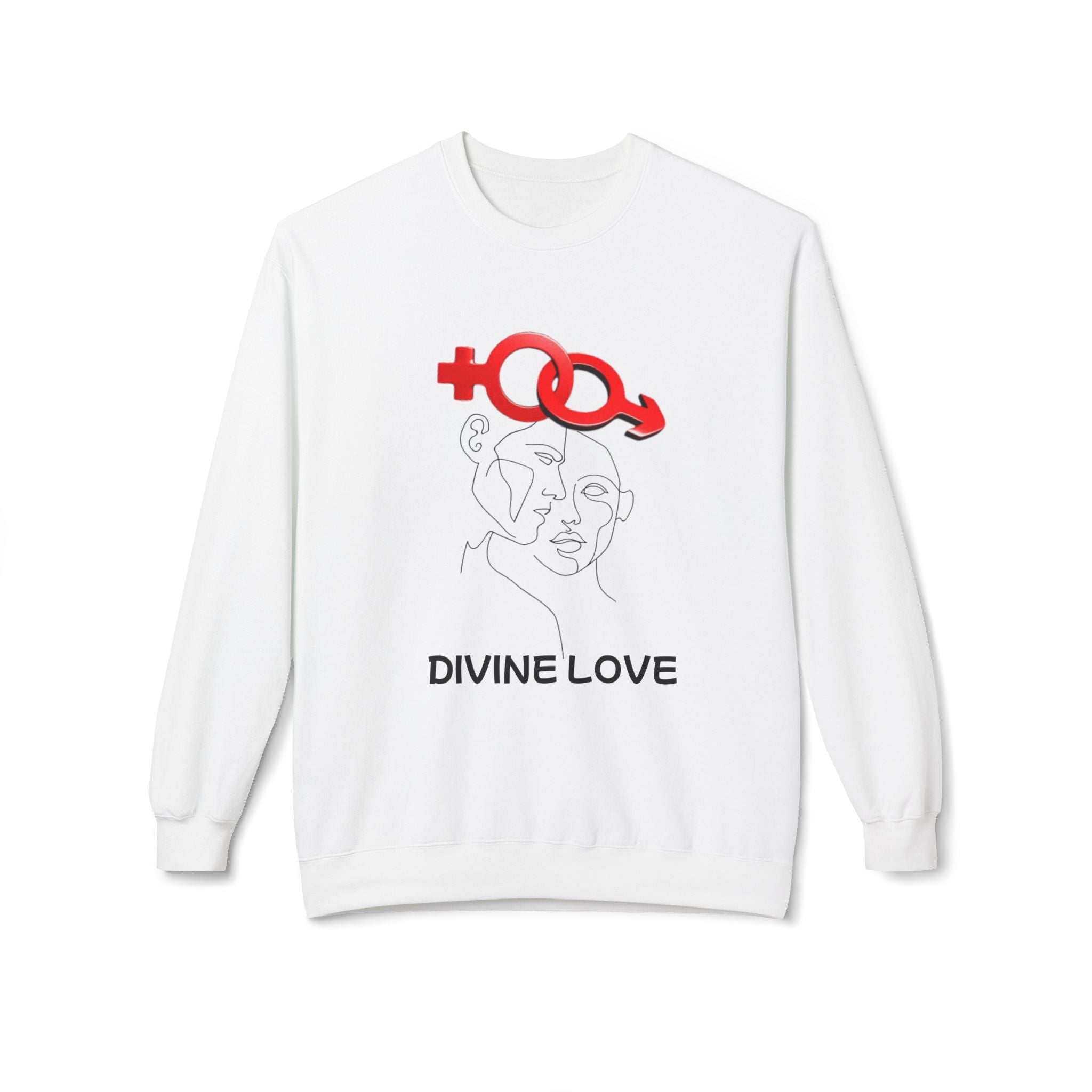 Unisex Crewneck Sweatshirt —Divine Love Couple Minimal Line Art  Sweatshirt