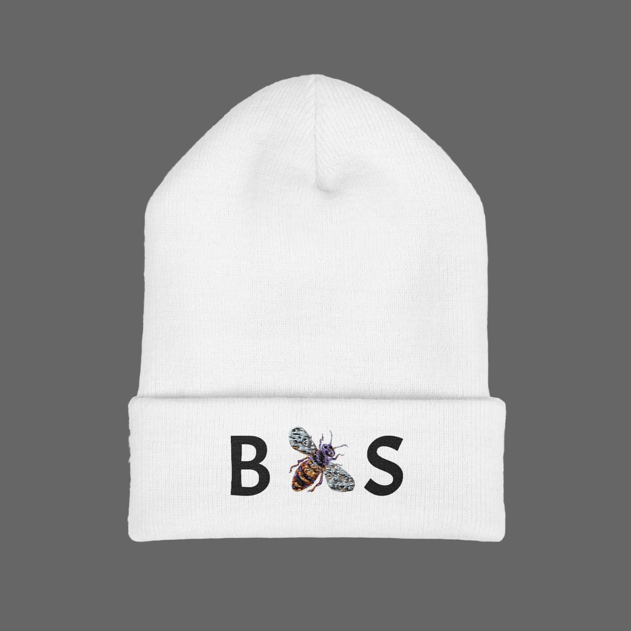 “Bee Sweet” Embroidered Cuffed Beanie Hat
