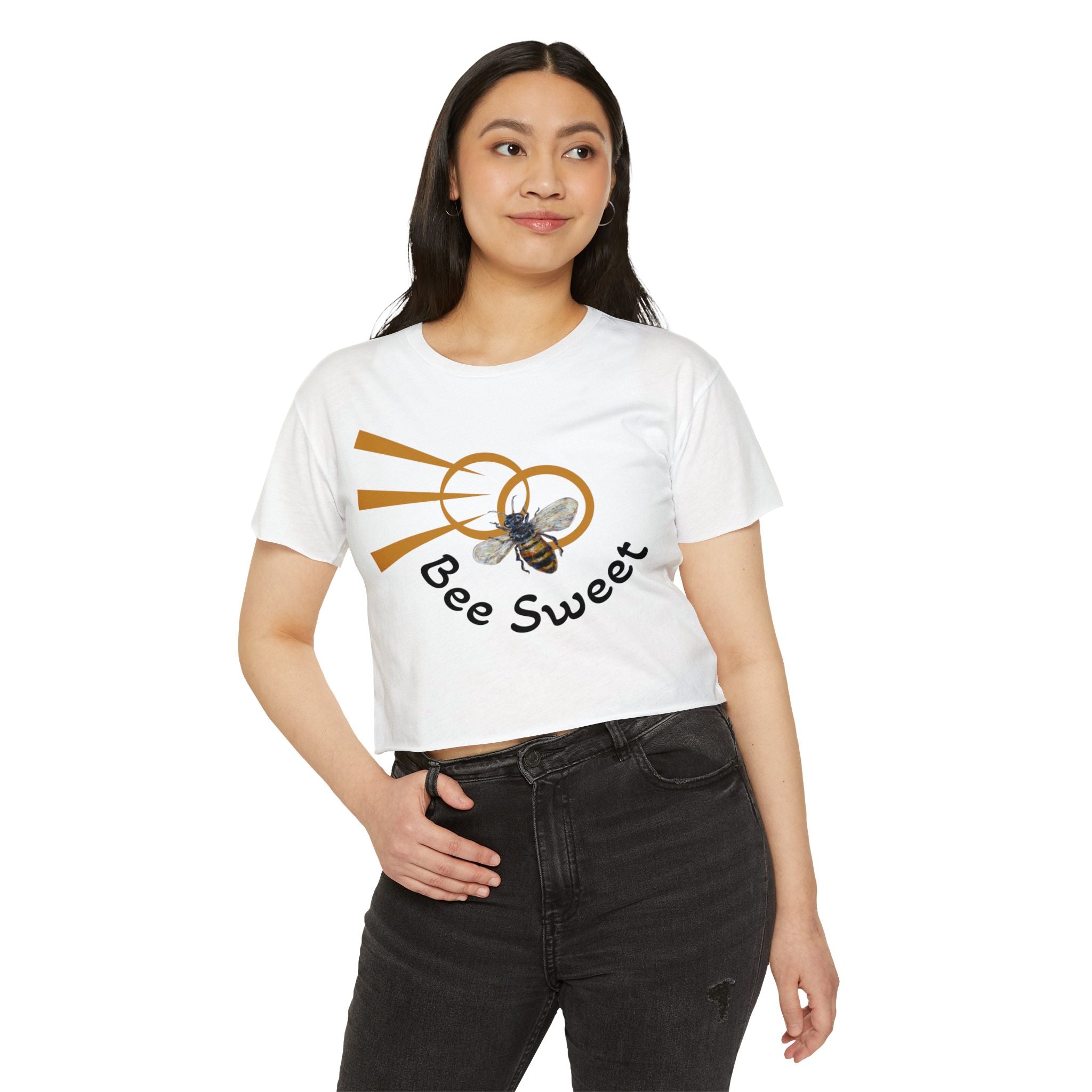 “Bee Sweet” retro graphic crop top
