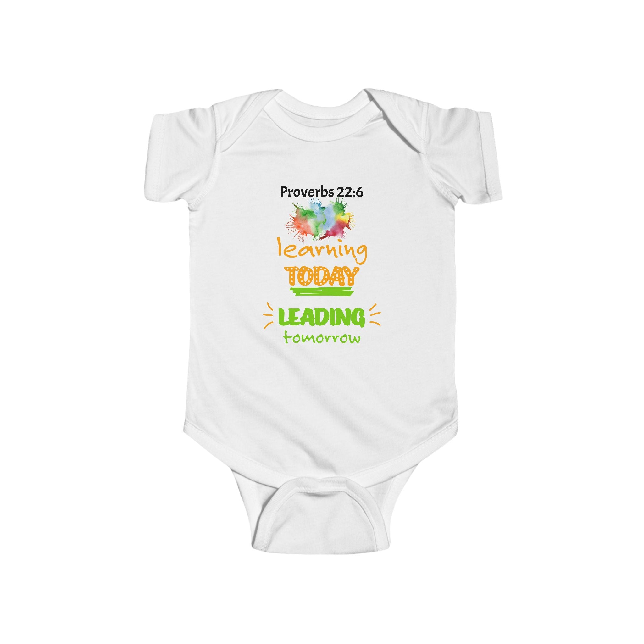 Infant Bodysuit - "Proverbs 22:6 Learning Today, Leading Tomorrow" Baby Onesie