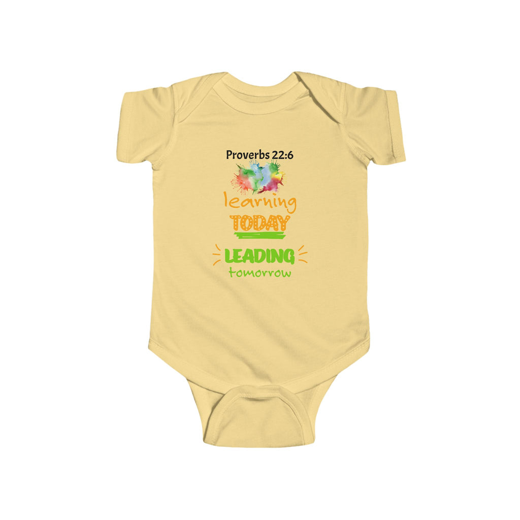 Infant Bodysuit - "Proverbs 22:6 Learning Today, Leading Tomorrow" Baby Onesie