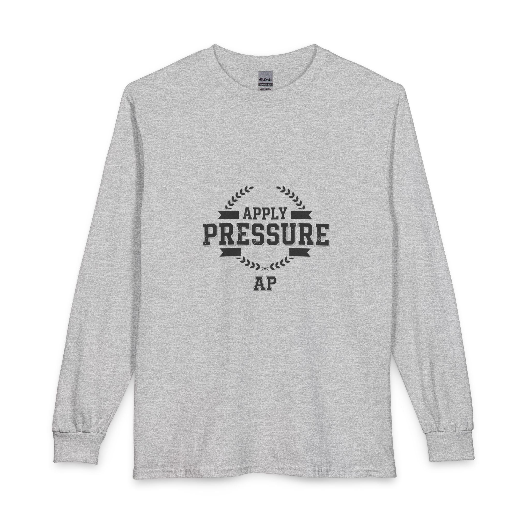 Apply Pressure Long Sleeve Tee — Vintage Motivational AP Shirt