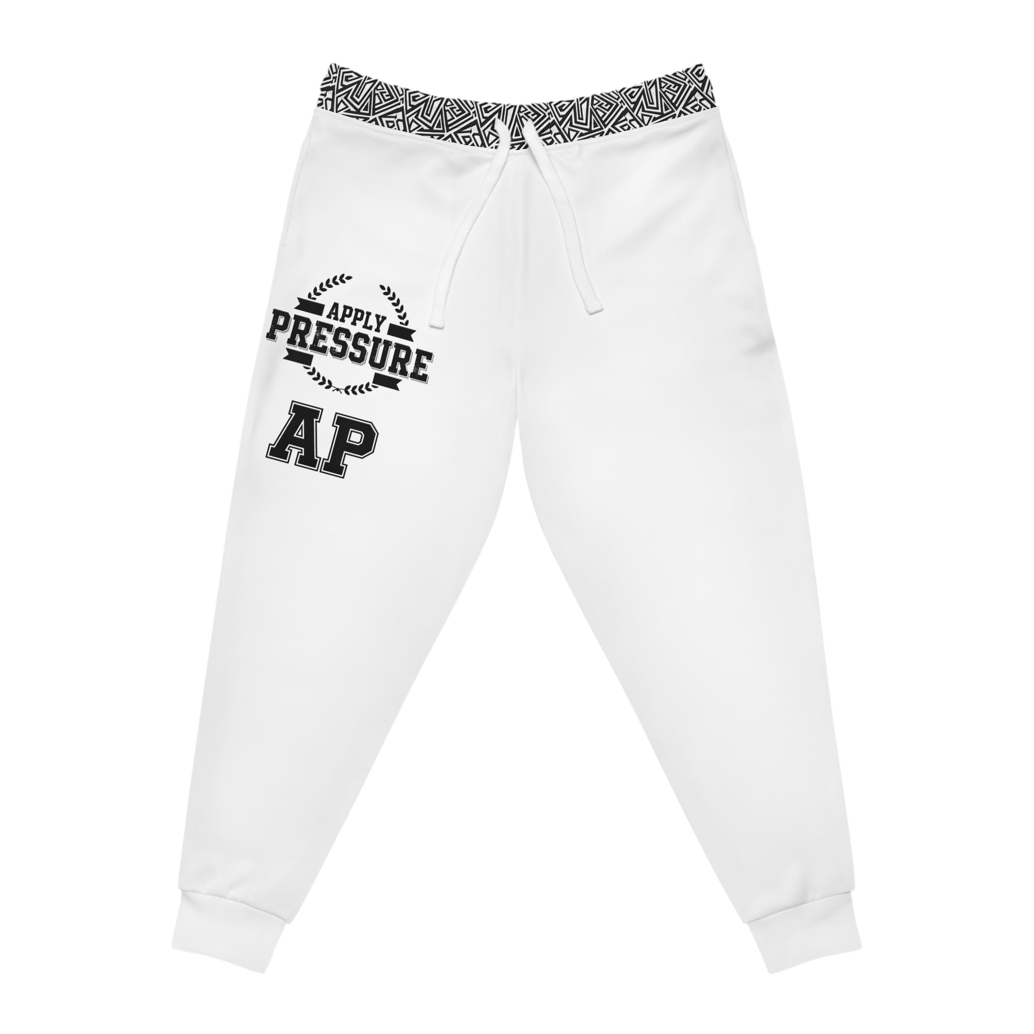 Apply Pressure AP Athletic Joggers — White Logo Sports Sweatpants