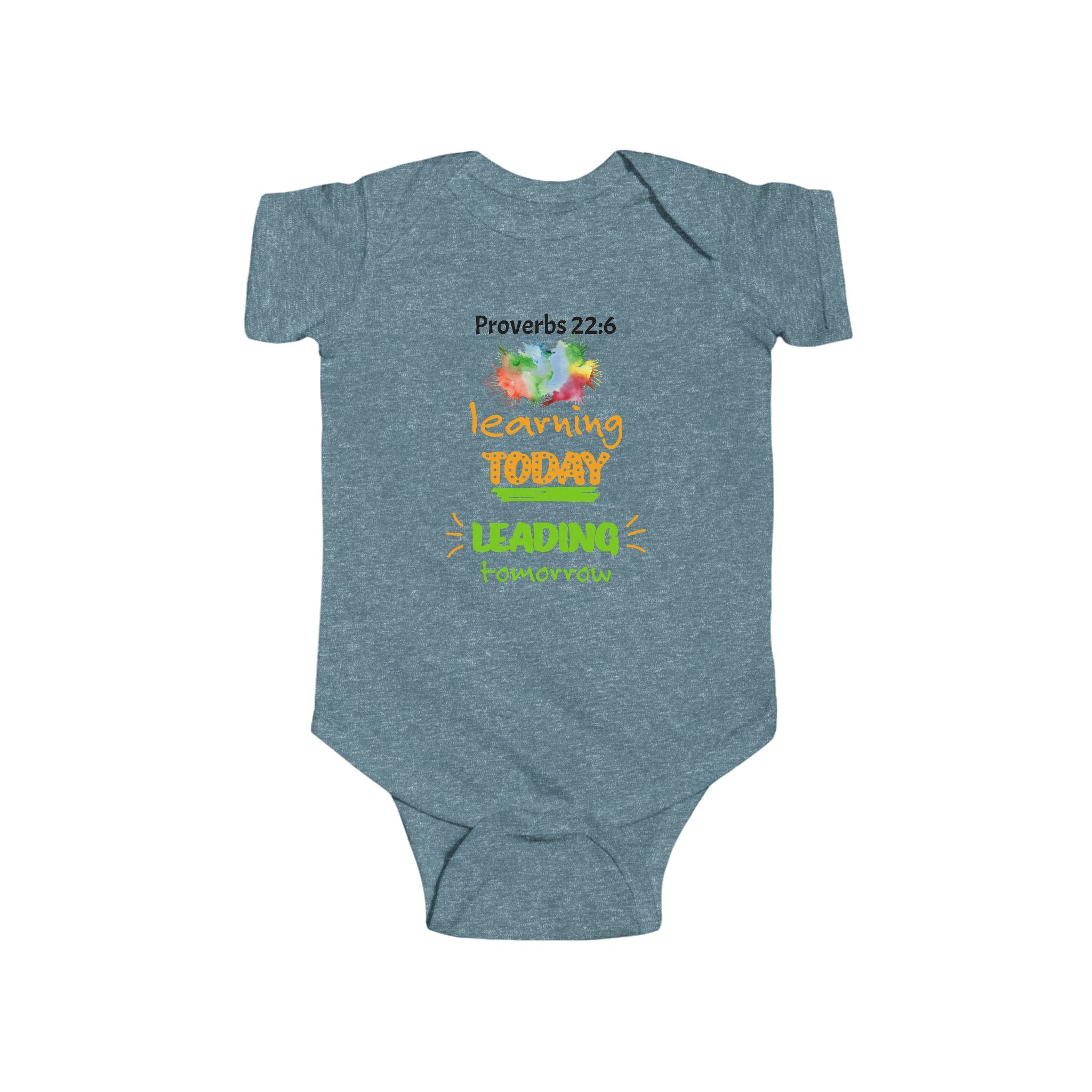 Infant Bodysuit - "Proverbs 22:6 Learning Today, Leading Tomorrow" Baby Onesie
