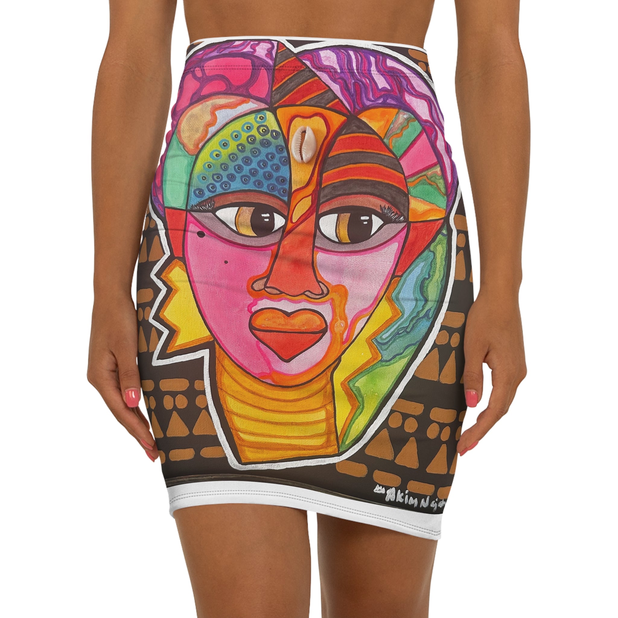 Abstract & Colorful Artistic Midi Skirt