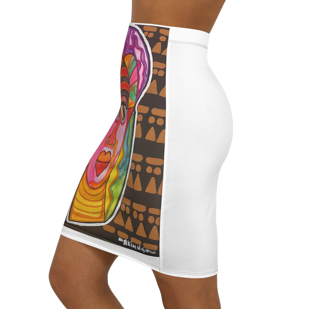 Abstract & Colorful Artistic Midi Skirt