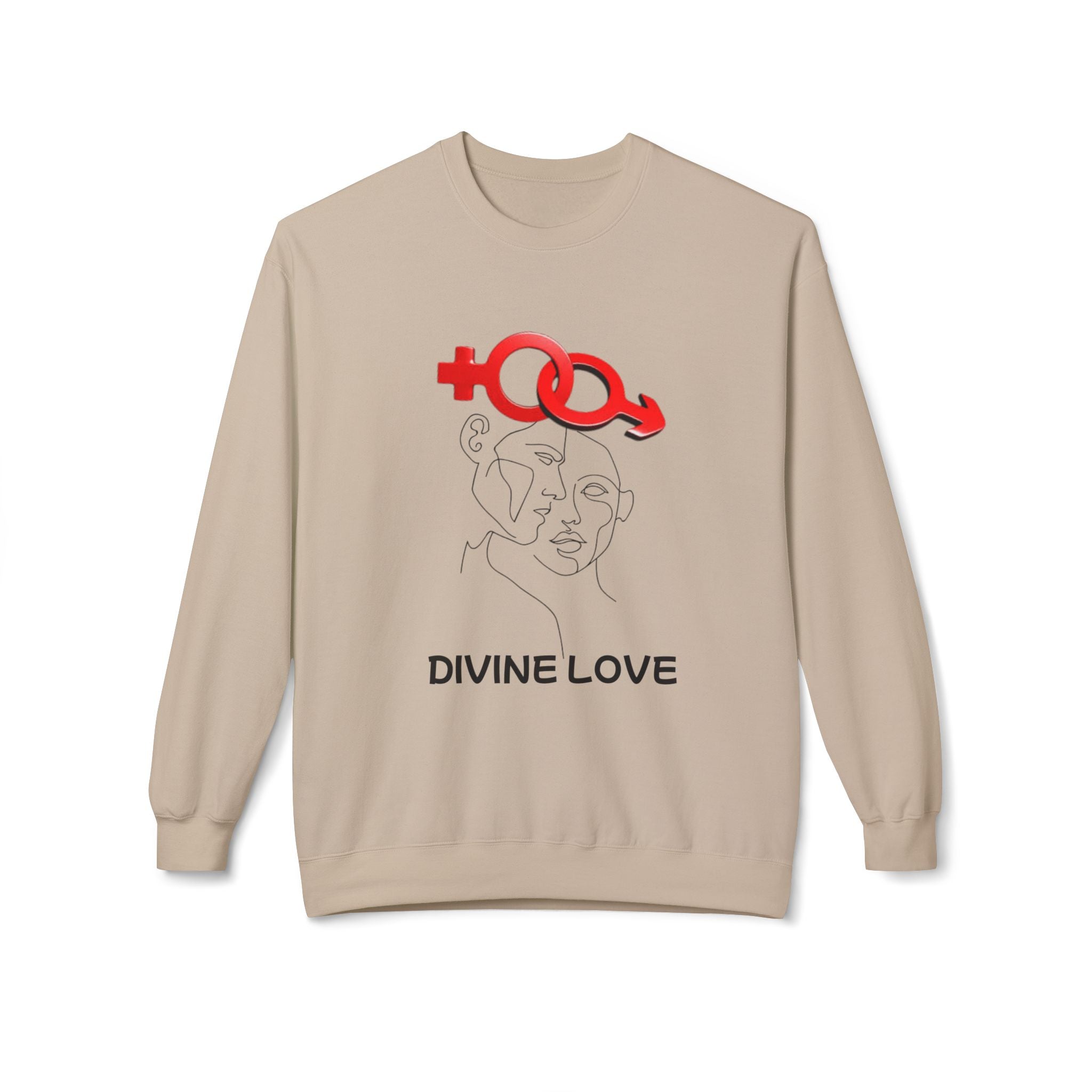 Unisex Crewneck Sweatshirt —Divine Love Couple Minimal Line Art  Sweatshirt